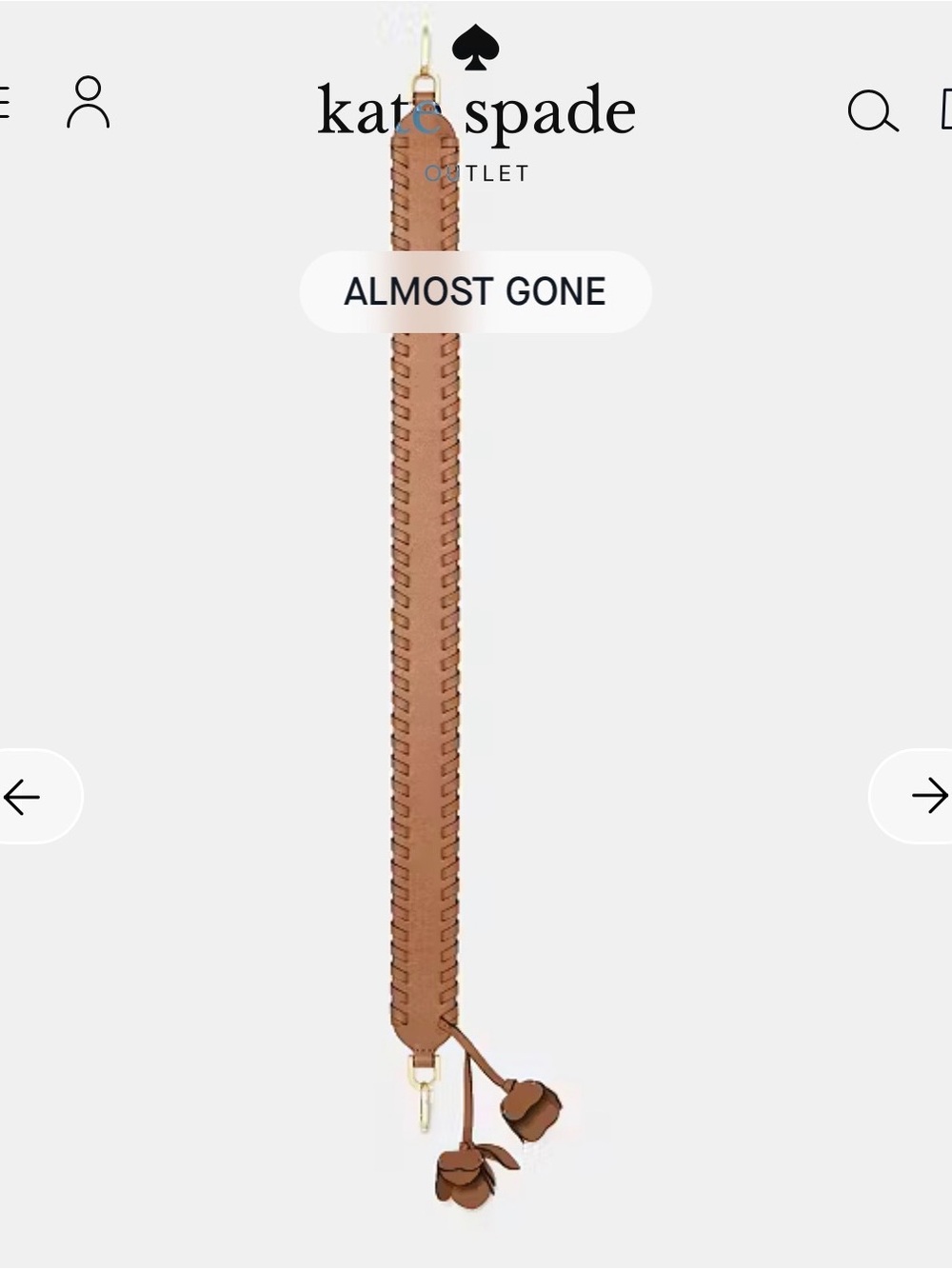 kate spade Tan Braided Leather Bag Strap